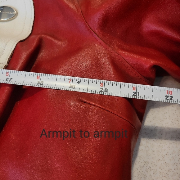 Hein Gericke Leather Motorcycle Jacket Red Black Protective Women's 14 / XL - Picture 10 of 11